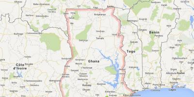 Szczegółowa mapa akra, Ghana