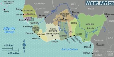 Mapa Ghany W Afryce Zachodniej