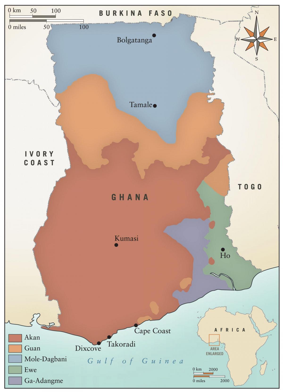 Mapa Ghany plemion