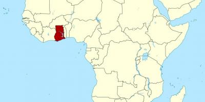 Mapa Afryki, pokazując Ghana