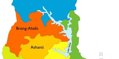 Mapa Ghany z podaniem regionów